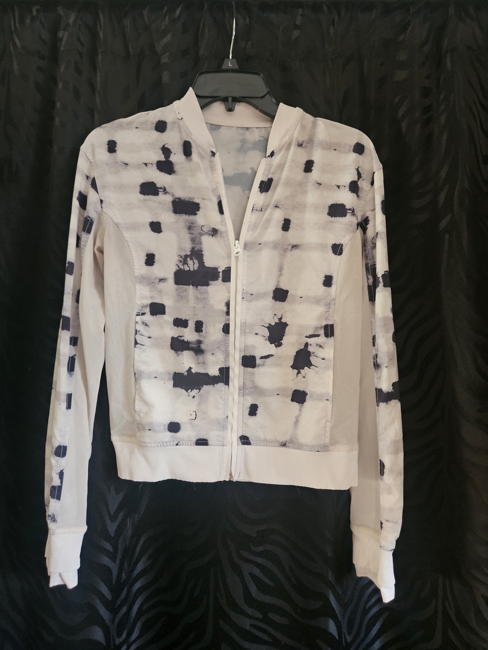 lululemon athletica Pale Pink Bomber with Navy Spot Pattern